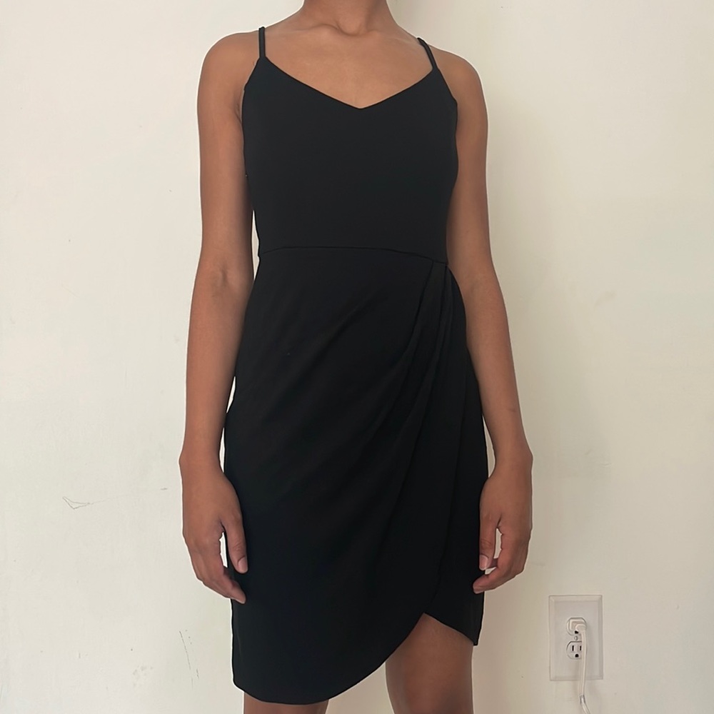 Zalalus Size S Black Midi Dress With Tulip Hem